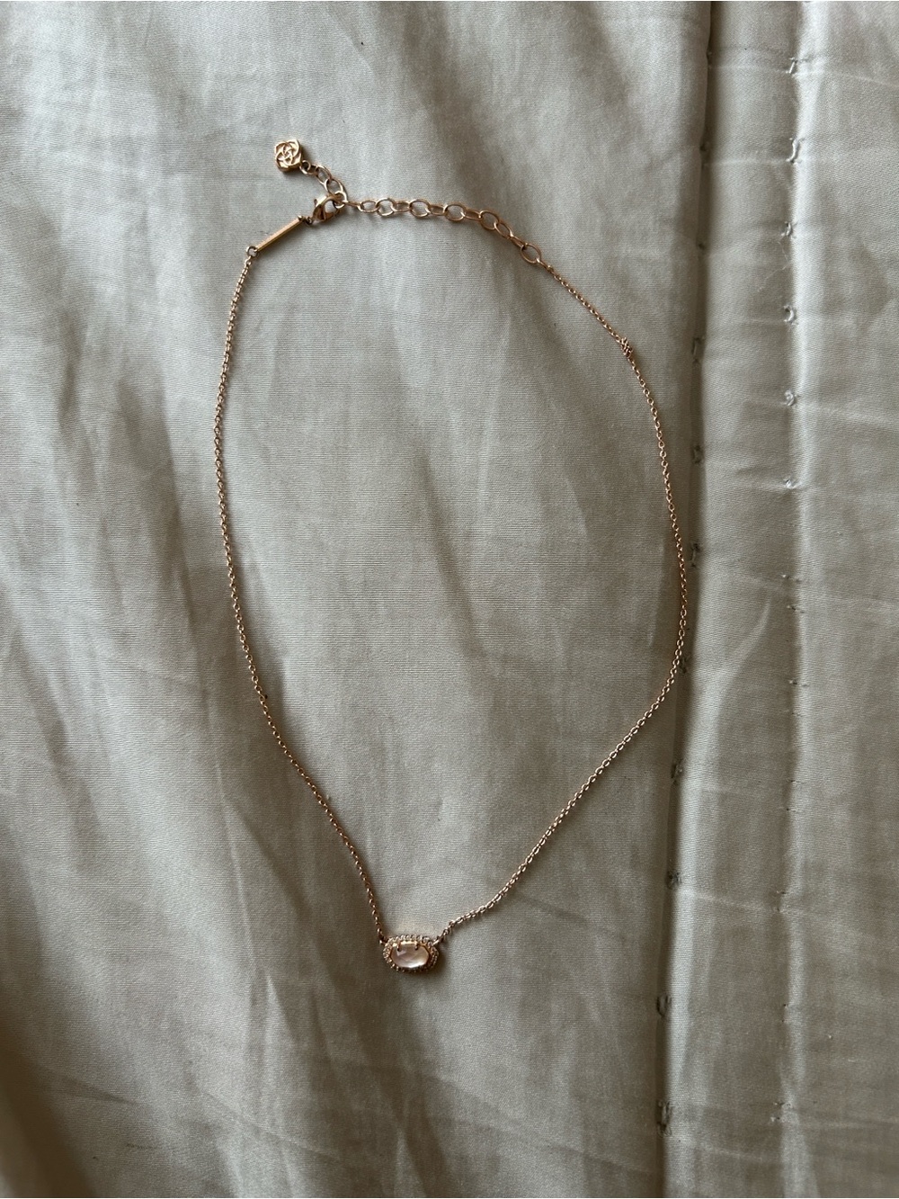 Kendra Scott Chelsea Necklace Gold/Rose Quartz One Size SMALL KNOT IN THE CHAIN